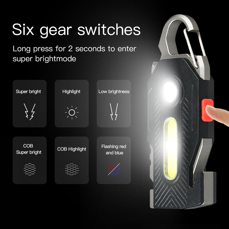 3-in-1 Rechargeable Mini LED Flashlight (Keychain + Emergency + Camping)