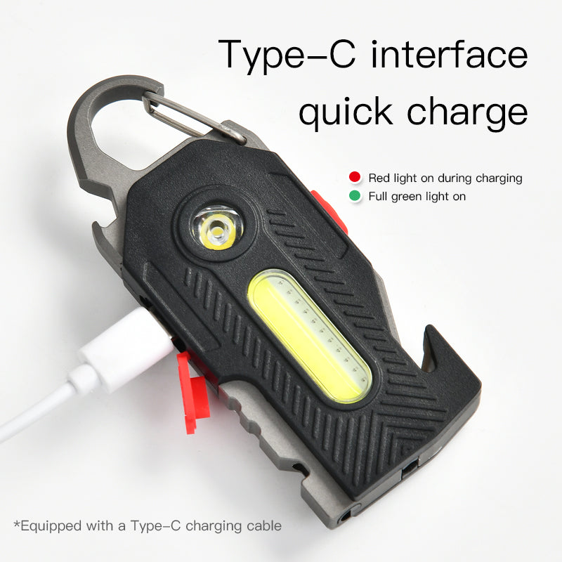 3-in-1 Rechargeable Mini LED Flashlight (Keychain + Emergency + Camping)
