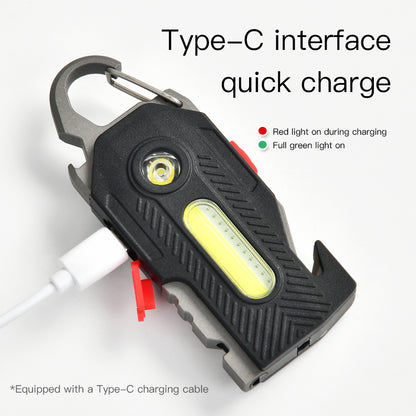 3-in-1 Rechargeable Mini LED Flashlight (Keychain + Emergency + Camping)