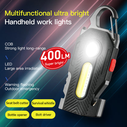 3-in-1 Rechargeable Mini LED Flashlight (Keychain + Emergency + Camping)